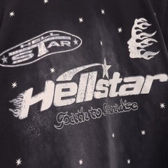 Hell Studios star Gel Sport Logo tee Men’s Cotton Washed Short sleeved T-shirt