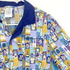 Disney Store Men Size Medium Shirt Button Down Top 50th Anniversary Blue Mickey