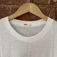 Vintage 50s 60s Blank Plain White Tee Thin Cotton T Shirt XL NOS Rockabilly Work
