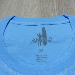 Johnnie-O Men’s Medium Palm Paradise T-Shirt Malibu Blue SS Crew Neck NWT