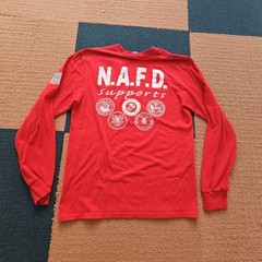North Aurora Fire Rescue Department T-Shirt Adult Red L/S Medium Graphic X5c
