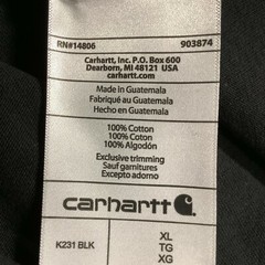 Carhartt Mens TK0231 Black Loose Fit Long Sleeves Logo Graphic T Shirt Size XL