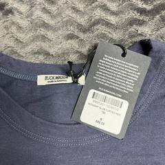 Buck Mason Midnight Slub Curved Hem Tee Mens Size Small Navy NWT