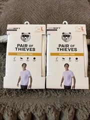 Pair of Thieves Men’s Classic Crewneck Undershirt 4 Pack – White – Large – NWT