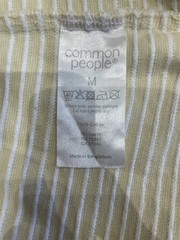 Common People Yellow White Stripe T-Shirt / Tee – Size M – Textured
