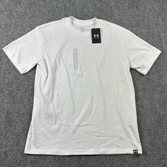 Under Armour Shirt Mens Small White Oversized Heavyweight Cotton Tee 1384037