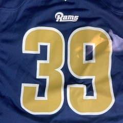Nike NFL Mens XL Los Angeles Rams Steven Jackson 39 Jersey Navy Gold On Field