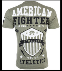 AMERICAN FIGHTER Military Green DALTON Athletic Graphic T-shirt NWT