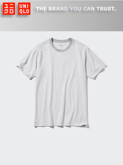 UNIQLO AIRism Cotton Striped Crew Neck Mens T-Shirt Size Medium, Color 03 Gray