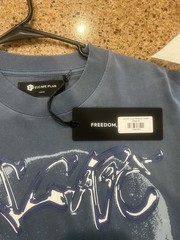 Escape Plan Premium Graphic Print Crew Neck Men’s T-Shirt Blue Large