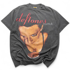 Vintage Deftones T shirt Sz L Around the Fur Black Faded Single Stitch REPRINT