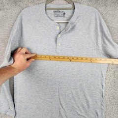 Faherty Shirt Mens Large Gray Cloud Cotton Henley Long Sleeve Soft Pima Modal