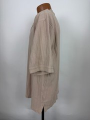 Vintage 90s Ribbed Henley Shirt Men XL Boxy Fit Minimal Casual Midweight Cotton