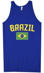 Threadrock Men’s Brazil Flag Tank Top Brazilian Rio de Janeiro