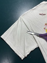 Vintage 90s Looney Tunes Tweety Bird T Shirt XL White Double Sided Flowers