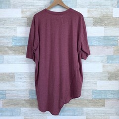Oublier Axis Longline Tee Purple Asymmetric Raw Hem TShirt Mens Big & Tall 1X XL