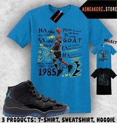 Shirt Match AJ 11 Gamma Blue 2025 Sneaker Matching Tee MJ 23 Accolades T-Shirt