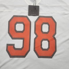 Le Lis White Mesh V-Neck Jersey Graphic 98 Top IT3716 Mens Large NEW