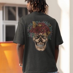 Mens Oversized T-Shirt Back Print Streetwear Graphic Baggy Tee Workout Top