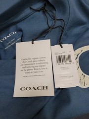 NEW Coach Men New York Long Sleeve TShirt Dark Denim Organic Cotton Sz XSmall US