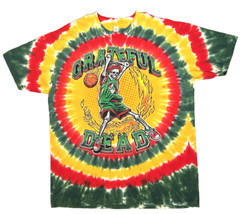 Grateful Dead Dunker Front/Back Graphic Grn/Red/Yellow Tie Dye T-Shirt Large New
