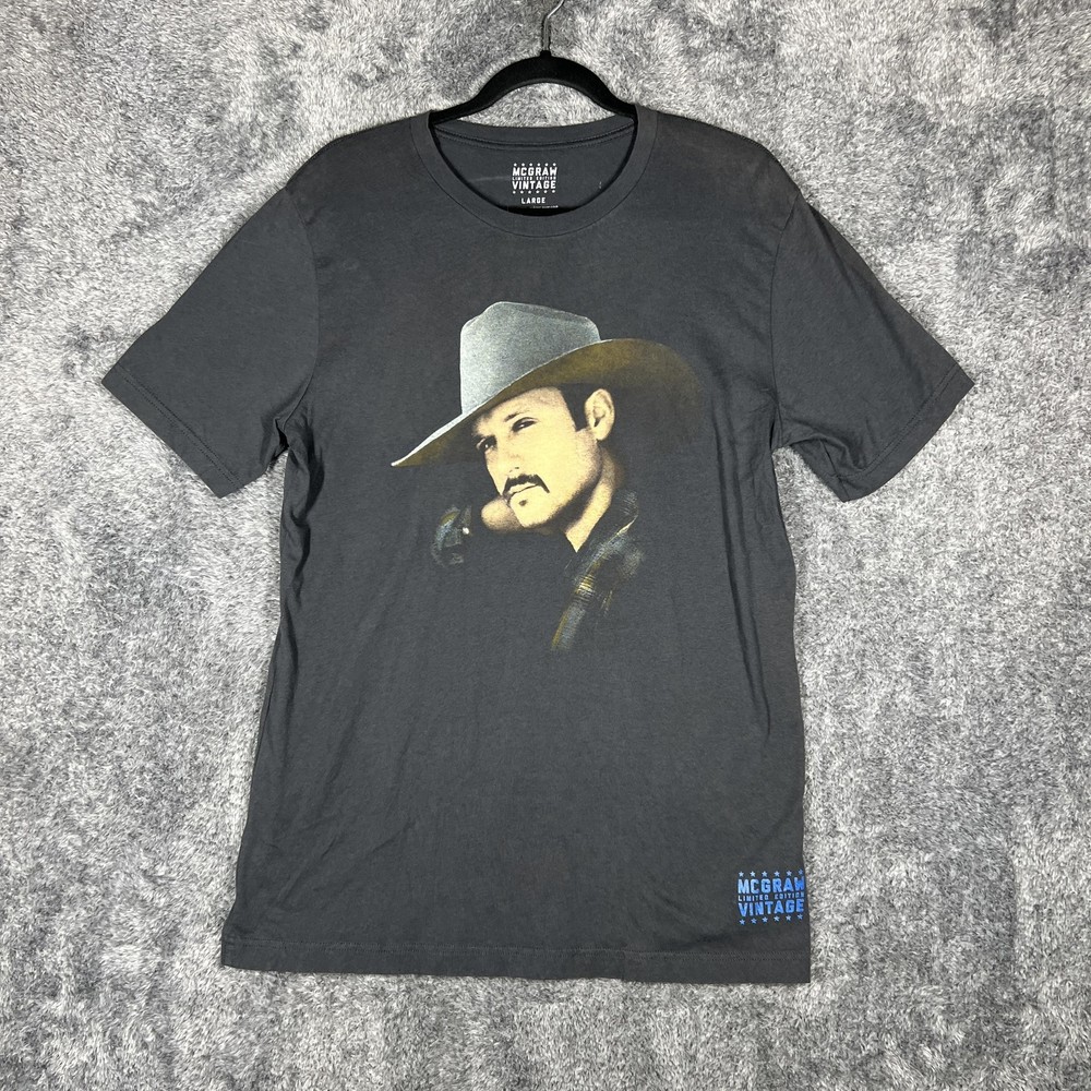 McGraw Vintage Shirt Mens L Black Tim McGraw Graphic Tee Limited Edition