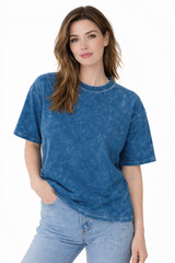 6 PK Unisex Men  Women Acid / stone Wash T-Shirts cotton multicolour ( S )
