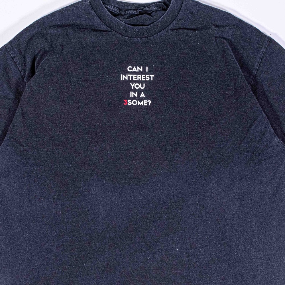 Vintage Can I Interest You In A 3 Some Shirt XL Funny Y2K Ironic Party Vodka Tee
