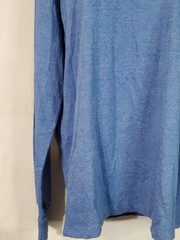 LEE Jeans Mens T-shirt Blue XL Long Sleeve Crew Neck Graphic Tee Spell Out