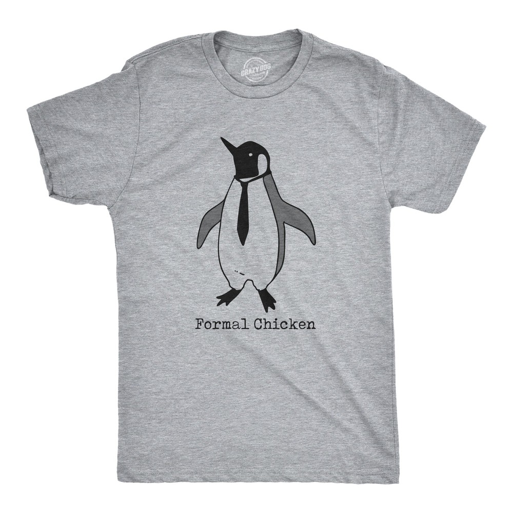 Mens Formal Chicken T Shirt Funny Penguin Suit Tuxedo Tie Joke Tee for Guys
