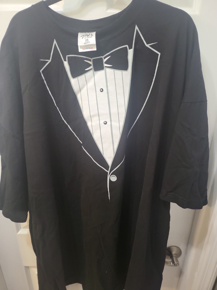 7XL black tuxedo T-shirt