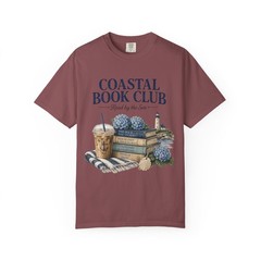Coastal Book Club Shirt, Comfort Colors Beach Reading Tee, Book Lover Gift
