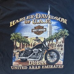 2008 Harley Davidson Dubai UAE Dealer Tee Shirt Large Eagle Bar Shield Faded