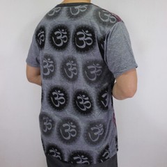 WEED Mens Vintage Ringer T-Shirt Gray Om Ganesha Hindu Hippie Yoga Bohemian WE05