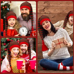 3 Pcs Christmas Knitted Santa Hats Elf Hat Crochet Christmas Beanie Xmas Part…