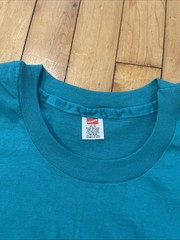 Vintage 90s Hanes Teal Green men’s XL Single Stitch Blank Pocket T-Shirt used
