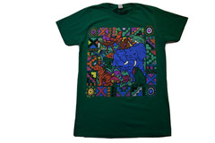 Mustache Brigade Mens Elephant, Tiger, Monkey Koala Animal Art Green Shirt New M