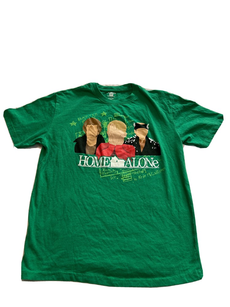 Home Alone Green 20th Century Fox T-Shirt Size Large Graphic Wet Bandits