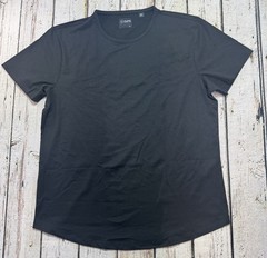 CUTS Clothing Men’s T-Shirt Curve Hem Black L Solid Casual Athleisure Minimalist
