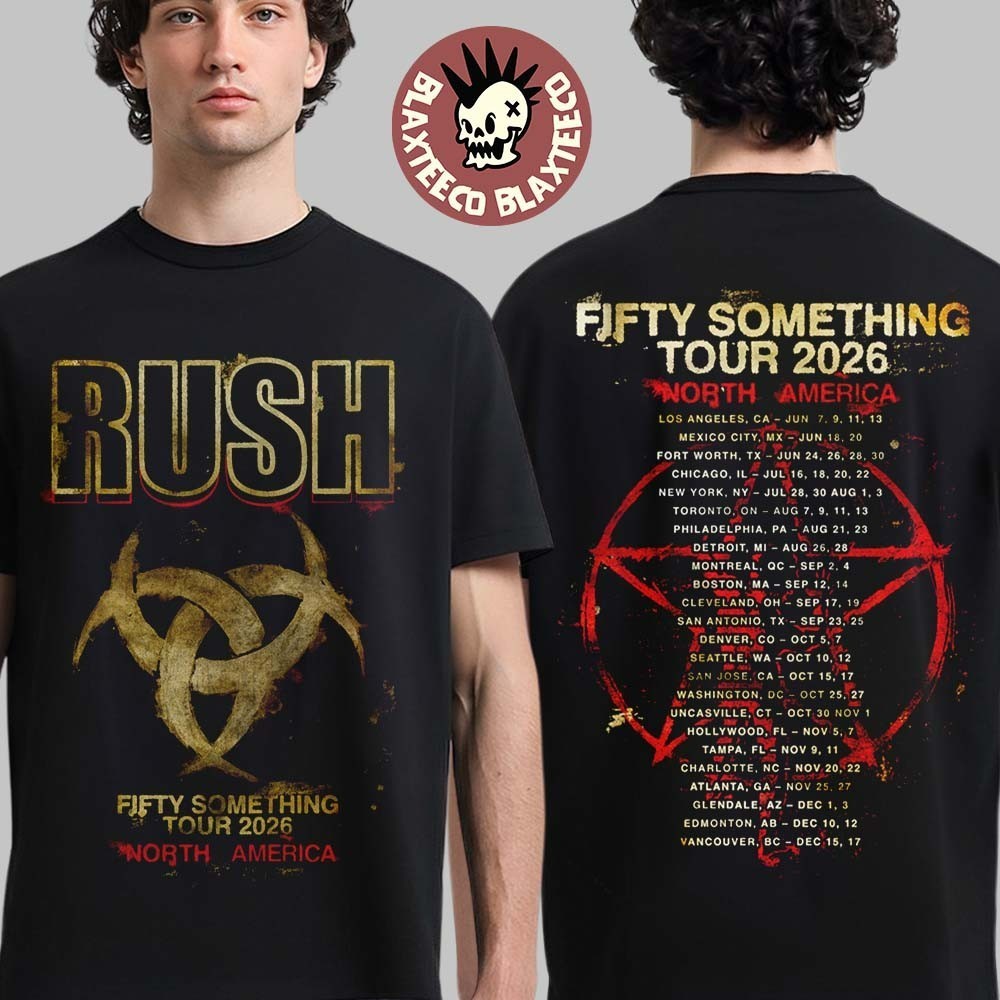 Vtg Rush Stage Logo Fifty Something Tour 2026 Graphic T Shirt S-5XL