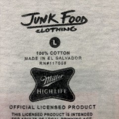 Junk Food Clothing x Miller High Life The District T-Shirt Size Large