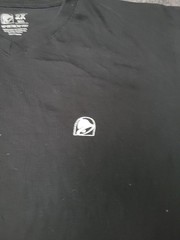 Taco Bell Shirt Mens 2XL Black V Neck Logo Graphic Fast Food Tee T-Shirt