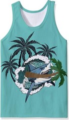 Mens Cotton Tank Tops Funny Graphic Beach Summer Sleeveless Muscle Tank Top