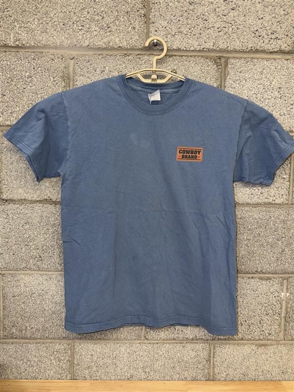 🤠 Vintage Cowboy Brand Tee M Blue Western Horse Graphic USA Style 🤠
