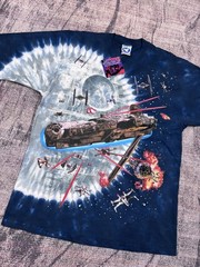 NWT VTG 1997 Liquid Blue Star Wars Millennium Falcon Space Battle T-Shirt Size L