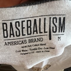 Baseballism Men’s Graphic Logo Crew Neck Raglan 3/4 Sleeve T-Shirt M Gray