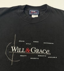 Vintage 90s 00s Will & Grace TV Promo T-Shirt Size Medium NBC Experience Store
