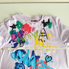 Huge Fashion Exchange Graffiti Graphic T-Shirt Mens 2XL Lavender Streetwear