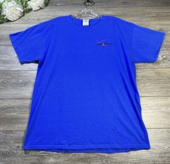 Verizon Wireless T Shirt Size Large Blue Double Sided Graphic Work