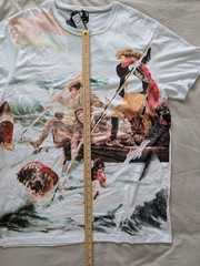 AKOO Men’s 4XL White Graphic T-Shirt NWT Shark Boat Print Short Sleeve Tee